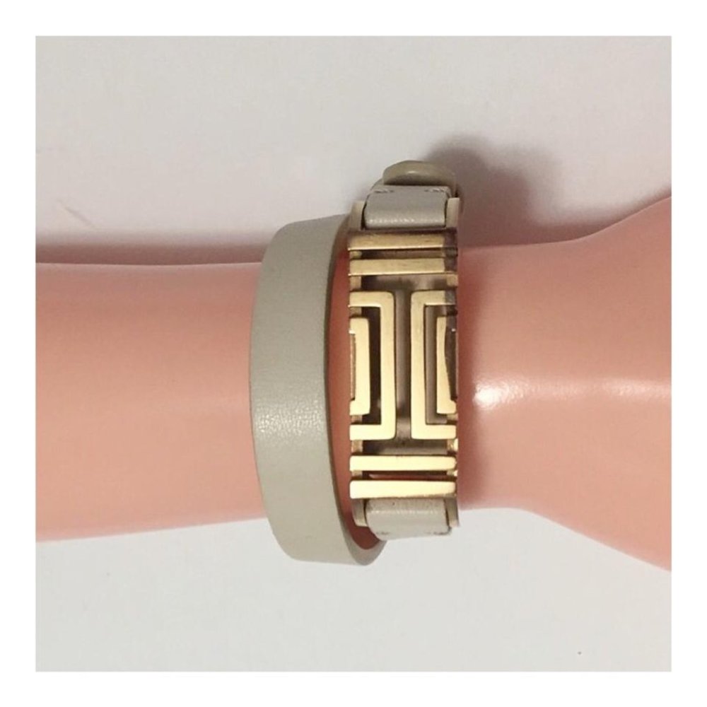 Tory Burch Fitbit Double Wrap Bracelet in French Gray